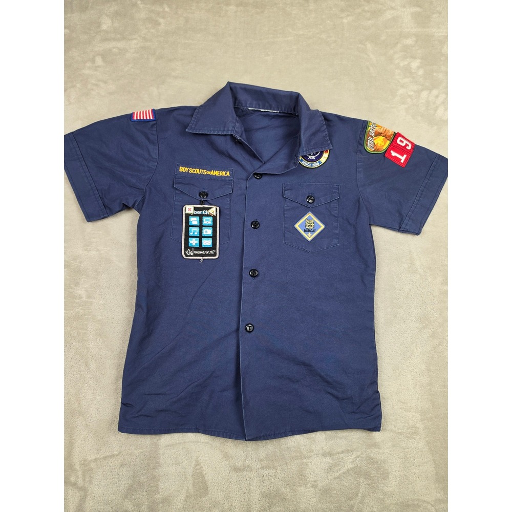 Boy Scouts of America Shirt Kids Medium Blue Patches Utah National Parks *Read